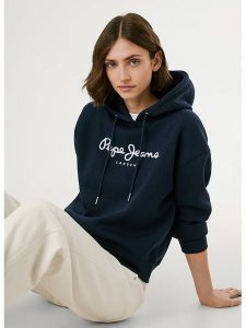 Pepe Jeans Bluza "Baddy" w kolorze granatowym rozmiar: M. Niebieskie bluzy Pepe Jeans, m, bez wzorów, z jeansu, z kapturem. Za 196,70 zł.