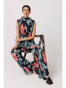 SKFK Top "Isua" w kolorze zielono-czarnym rozmiar: 38. Czarne topy SKFK, bez wzorów, bez kołnierzyka, bez ramiączek. Za 173,99 zł.