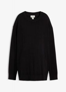 Miękki sweter ciążowy z rozcięciami po bokach z bawełny organicznej. Czerwone swetry klasyczne bonprix, z bawełny, bez kołnierzyka, moda ciążowa. Za 129,99 zł.