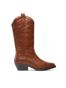 ONLY Shoes Kowbojki Onlbronco 15304379 Brązowy. Brązowe buty zimowe ONLY SHOES, ze skóry, bez obcasa, na słupku, bez zapięcia. Za 349,99 zł.
