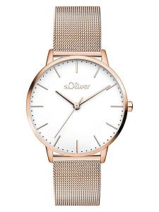 S.Oliver Zegarek kwarcowy w kolorze różowozłoto-białym rozmiar: onesize. Białe, analogowe zegarki s.Oliver. Za 173,99 zł.