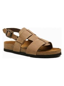 Comfortfusse Skórzane sandały "Likya" w kolorze beżowym rozmiar: 37. Brązowe sandały Comfortfüße, bez wzorów, z nubiku, z otwartym noskiem, bez obcasa, bez zapięcia. Za 252,99 zł.