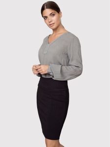Kaffe Spódnica ołówkowa Penny 501040 Czarny Slim Fit. Czarne spódnice Kaffe, xs, bez wzorów, z bawełny. Za 69,99 zł.