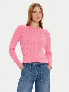 Gant Sweter 4800100 Różowy Slim Fit. Czerwone swetry klasyczne GANT, s, z bawełny, bez kołnierzyka. Za 529,99 zł.
