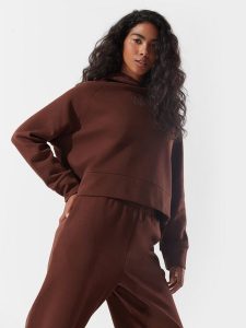 4F Bluza dresowa z bawełną organiczną damska 4F x Anna Lewandowska XL. Brązowe bluzy 4f, xl, bez wzorów, z bawełny, z kapturem. W wyprzedaży za 169,99 zł.