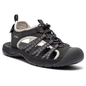 Trespass Brontie - sandały damskie w kolorze węgla drzewnego. Brązowe buty trekkingowe Trespass, bez zapięcia. W wyprzedaży za 213,85 zł.