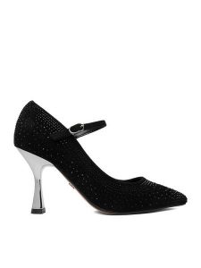 Nine West Szpilki CEO-LP90858-296 Czarny. Czarne szpilki Nine West, bez wzorów, z materiału, bez obcasa. Za 249,99 zł.