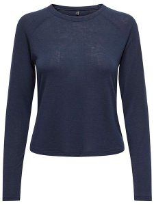 ONLY Koszulka w kolorze granatowym rozmiar: XS. Niebieskie bluzki ONLY, xs, bez wzorów, bez kołnierzyka, bez ramiączek. Za 32,90 zł.