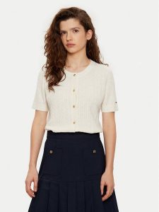 Tommy Hilfiger Kardigan WW0WW43958 Écru Regular Fit. Kardigany TOMMY HILFIGER, z wełny. Za 399,99 zł.