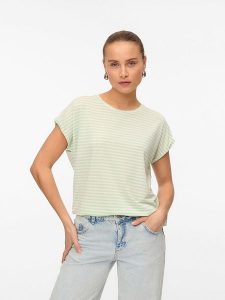 Vero Moda Koszulka w kolorze zielonym rozmiar: S. Zielone bluzki Vero Moda, s, bez wzorów, z lyocellu, bez kołnierzyka, bez ramiączek. Za 48,28 zł.