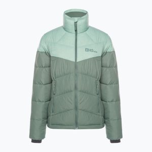Kurtka puchowa damska Jack Wolfskin Herzberg Down. Zielone kurtki Jack Wolfskin, m, bez wzorów, z puchu, bez kaptura. Za 449,99 zł.