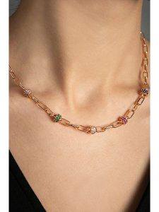 Heliophilia Pozłacany naszyjnik z elementami ozdobnymi - dł. 43 cm rozmiar: onesize. Żółte naszyjniki Heliophilia, z cyrkonią, metalowe. Za 79,21 zł.