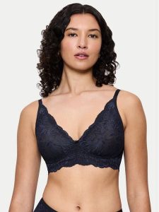Triumph Biustonosz bezfiszbinowy Amourette Charm 10214451 Granatowy. Niebieskie biustonosze Triumph, bez wzorów, z syntetyku. Za 147,00 zł.