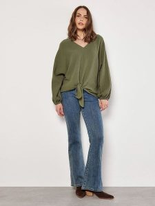 Apricot Bluzka w kolorze khaki rozmiar: S. Brązowe bluzki Apricot, s, bez wzorów, z bawełny, bez kołnierzyka, bez ramiączek. Za 57,06 zł.