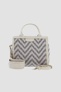 VALENTINO Beżowa torebka Blizzard. Brązowe shopper bag Valentino by Mario Valentino, bez wzorów, bez dodatków. W wyprzedaży za 469,99 zł.