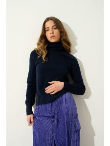 AUTHENTIC CASHMERE Kaszmirowy golf "Cassy" w kolorze granatowym rozmiar: L. Niebieskie golfy AUTHENTIC CASHMERE, bez wzorów, z kaszmiru. Za 296,35 zł.
