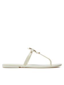 Tory Burch Japonki Mini Miller Flat Thong 51148678 Biały. Białe klapki Tory Burch, bez wzorów, z tworzywa sztucznego, bez obcasa. Za 319,99 zł.