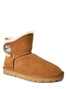 NICEBAY Skórzane botki zimowe "Dawn" w kolorze jasnobrązowym rozmiar: 40. Brązowe botki NICEBAY, na zimę, bez wzorów, z materiału, bez obcasa, bez zapięcia. Za 263,95 zł.