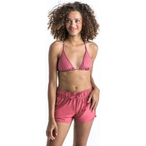Góra kostiumu kąpielowego surfingowego damska Olaian Mae. Czerwone bikini OLAIAN, bez wzorów, z elastanu. Za 19,99 zł.