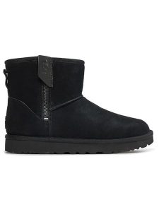 UGG Skórzane botki "Classic Mini Bailey Zip" w kolorze czarnym rozmiar: 36. Czarne botki Ugg, bez wzorów, z materiału, bez obcasa, bez zapięcia. Za 549,06 zł.