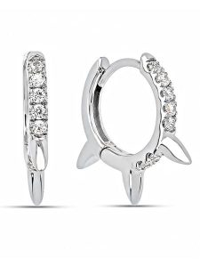 Les Favorites Srebrne kolczyki-kreole z cyrkoniami rozmiar: onesize. Szare kolczyki Les Favorites, z cyrkonią, srebrne. Za 121,99 zł.