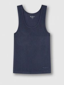 Pepe Jeans Top w kolorze granatowym rozmiar: M. Niebieskie topy Pepe Jeans, m, bez wzorów, z jeansu, bez kołnierzyka, bez ramiączek. Za 131,12 zł.