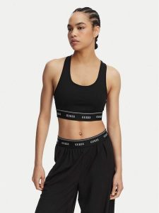 Guess Biustonosz top V6GP13 K3055 Czarny. Czarne biustonosze Guess, z aplikacjami, z syntetyku. Za 234,99 zł.