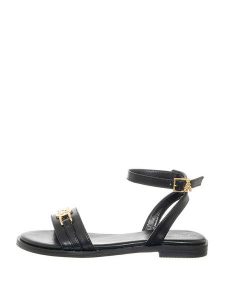 Patrizia Pepe Skórzane sandały w kolorze czarnym rozmiar: 39. Czarne sandały Patrizia Pepe, bez wzorów, z otwartym noskiem, bez obcasa, bez zapięcia. Za 350,95 zł.