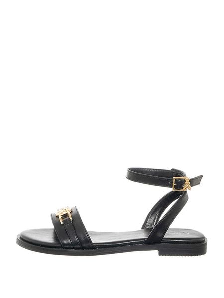 Patrizia Pepe Skórzane sandały w kolorze czarnym rozmiar: 39. Czarne sandały Patrizia Pepe, bez wzorów, z otwartym noskiem, bez obcasa, bez zapięcia. Za 350,95 zł.