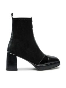 Hispanitas Botki Soho-I24 HI243658 Czarny. Czarne botki Hispanitas, bez wzorów, ze skóry, bez obcasa, na słupku, bez zapięcia. Za 559,99 zł.