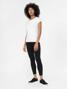 4F Legginsy dzianinowe damskie - czarne XS. Czarne legginsy 4f, bez wzorów, z bawełny. W wyprzedaży za 59,99 zł.
