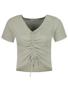 Stitch & Soul Koszulka w kolorze zielonym rozmiar: M. Zielone bluzki Stitch & Soul, m, bez wzorów, bez kołnierzyka, bez ramiączek. Za 61,46 zł.
