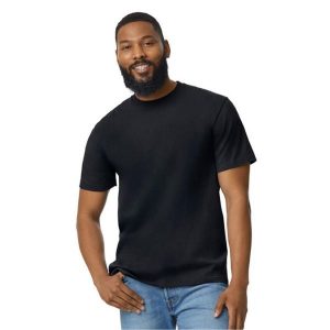 Koszulka Unisex Dla Dorosłych Softstyle Midweight. Czarne bluzki GILDAN, xl, bez wzorów, sportowe, bez kołnierzyka, bez ramiączek. Za 33,99 zł.