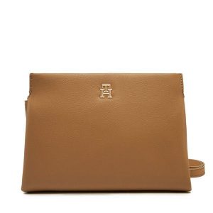 Torebka Tommy Hilfiger. Brązowe listonoszki TOMMY HILFIGER, bez wzorów, bez dodatków. Za 299,99 zł.