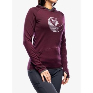 Bluza z kapturem damska Sensor Merino Up Fleece Hooded. Czerwone bluzy Sensor, na zimę, xl, bez wzorów, z kapturem. Za 381,99 zł.