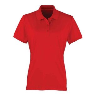 Damska Koszulka Polo Coolchecker. Czerwone koszulki sportowe PREMIER, bez wzorów, bez ramiączek. Za 80,99 zł.