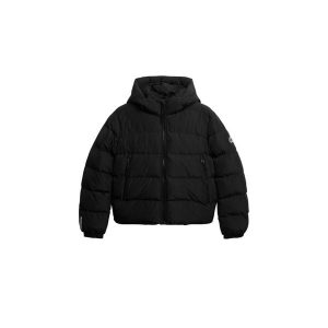 Sweter damski Superdry Sports. Czarne kurtki Superdry, bez wzorów, z puchu, z kapturem. W wyprzedaży za 477,00 zł.