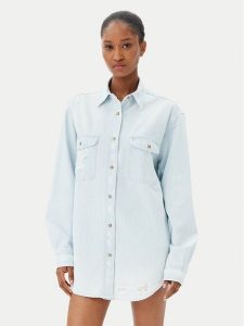 One Teaspoon Koszula jeansowa Everyday Chambray 24864 Błękitny Regular Fit. Niebieskie koszule One Teaspoon, xs, bez wzorów, z bawełny, bez kołnierzyka, bez ramiączek. Za 469,99 zł.