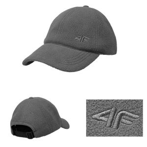 Czapka z daszkiem 4F. Szare czapki 4f, bez wzorów. Za 83,99 zł.