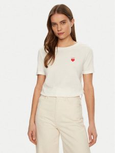 JDY T-Shirt Kitty 15318845 Biały Regular Fit. Białe t-shirty JDY, s, bez wzorów, z bawełny, bez kołnierzyka, bez ramiączek. Za 49,99 zł.