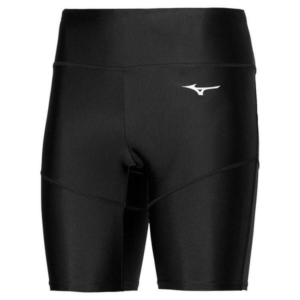 Legginsy do biegania damskie Mizuno Core Mid Tights krótkie. Czarne legginsy Mizuno, bez wzorów, krótkie. Za 83,99 zł.
