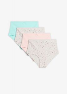 Figi maxi panty z miękkiej prążkowanej bawełny (4 szt.). Białe figi bonprix, bez wzorów, z bawełny. Za 59,96 zł.