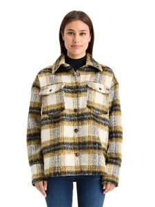 Scotch & Soda Kurtka koszulowa w kolorze beżowo-czarnym rozmiar: XS. Brązowe kurtki Scotch & Soda, xs, bez wzorów, z wełny, bez kaptura. Za 441,45 zł.