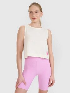 4F Top w kolorze kremowym rozmiar: L. Brązowe topy 4f, l, bez wzorów, bez kołnierzyka, bez ramiączek. Za 19,77 zł.