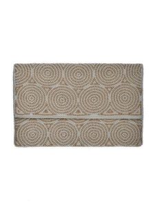 BLE Kopertówka w kolorze biało-beżowym - 24 x 15 x 3 cm rozmiar: onesize. Białe torebki wieczorowe BLE, bez wzorów, z bawełny, bez dodatków. Za 79,95 zł.