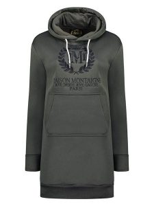 Maison Montaigne Sukienka dresowa "Giqueen" w kolorze antracytowym rozmiar: XL. Czarne sukienki Maison Montaigne, xl, bez wzorów, z dresówki, bez kołnierzyka, bez ramiączek, mini. Za 86,99 zł.