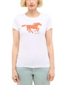 Damski T-Shirt Mustang Style Loa General White 1016508 2045. Białe t-shirty Mustang, m, bez wzorów, bez kołnierzyka, bez ramiączek. Za 79,99 zł.