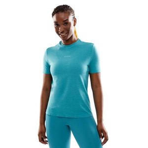 Damska koszulka treningowa z krótkim rękawem Fitness Siroko Euphoria. Niebieskie bluzki SIROKO, bez wzorów, z tkaniny, sportowe, bez kołnierzyka, bez ramiączek. Za 105,00 zł.