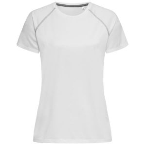 Koszulka Damska Team Raglan Active T-shirt. Białe bluzki STEDMAN, s, bez wzorów, bez kołnierzyka, bez ramiączek. Za 56,99 zł.