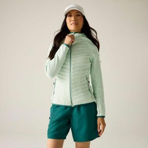 Damska Andreson Stretch Water-Resistlent Hybrid quilted Jacket. Zielone kurtki Regatta, bez wzorów, z puchu, bez kaptura. W wyprzedaży za 229,99 zł.